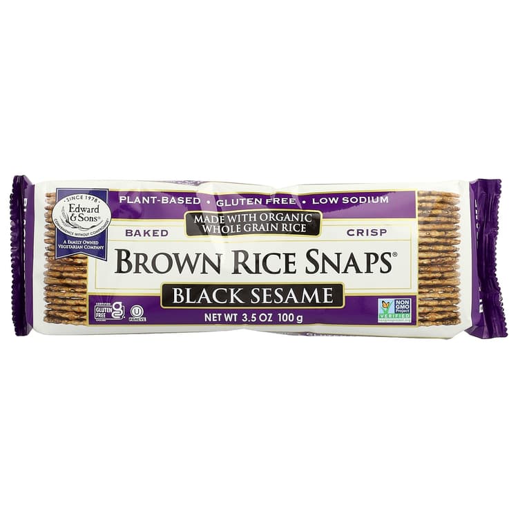 Edward & Sons Black Sesame Brown Rice Snaps