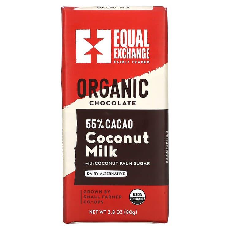 Equal Exchange Organic Chocolate 55% Cacao Coconut Milk With Coconut Palm Sugar