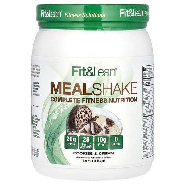 Fit&Lean Meal Shake Complete Fitness Nutrition Cookies & Cream Flavor