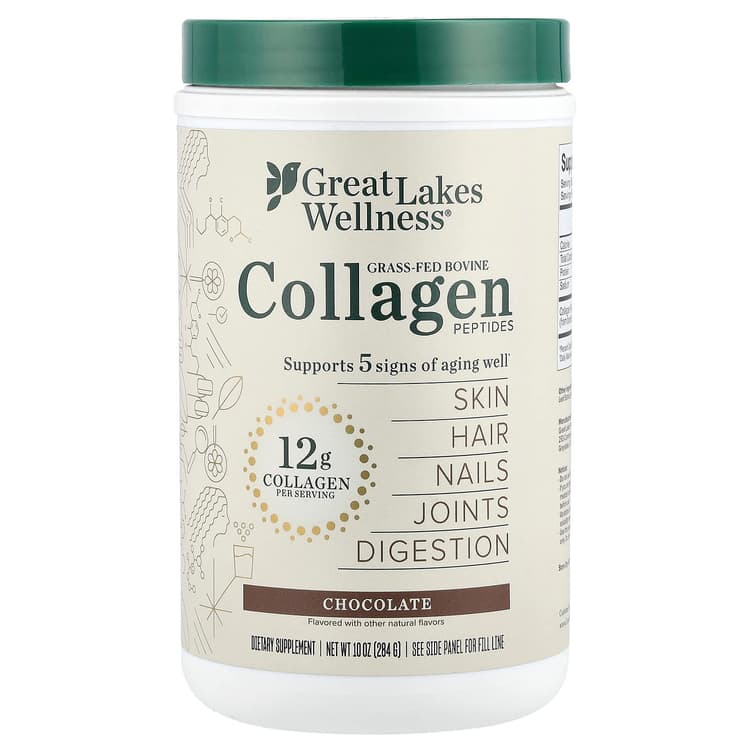 Great Lakes Wellness Collagen Powder, Chocolate