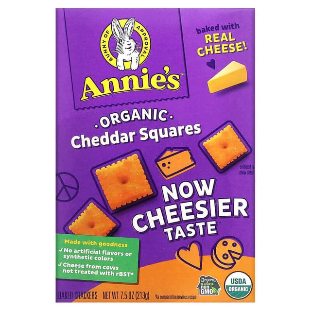 Annie's Homegrown Organic Cheddar Squares Crackers