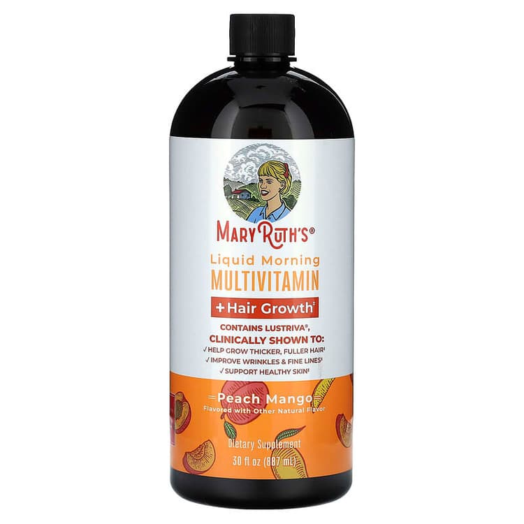 Mary Ruth'S Liquid Morning Multivitamin + Hair Growth Peach Mango