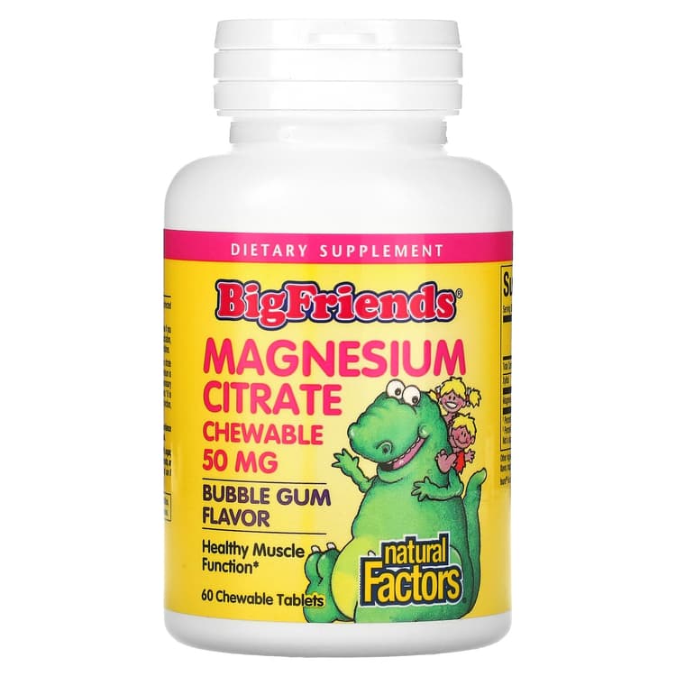 Bigfriends Magnesium Citrate Chewable Bubble Gum Flavor