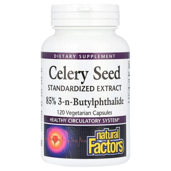 Natural Factors Celery Seed Standardized Extract, 120 Capsules
