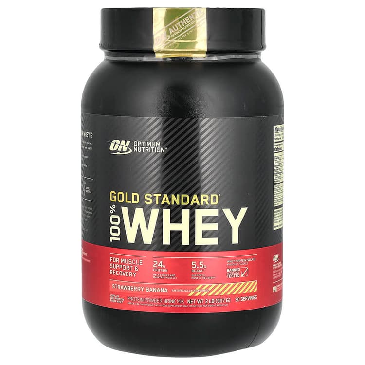 Optimum Nutrition Gold Standard 100% Whey Strawberry Banana Protein Powder Drink Mix