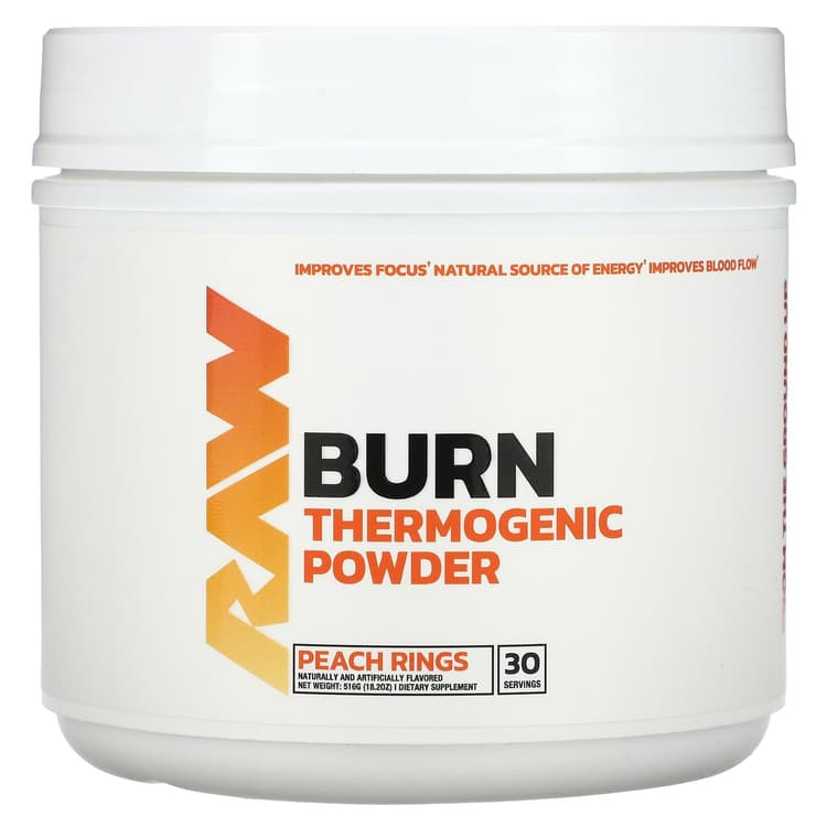 Raw Burn Thermogenic Powder Peach Rings Dietary Supplement