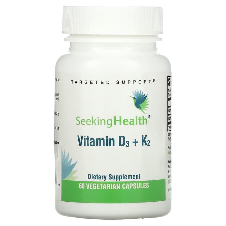 Seeking Health Vitamin D3 + K2, 60 Vegetarian Capsules
