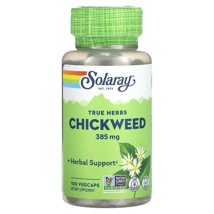 Solaray True Herbs Chickweed, 100 Vegcaps