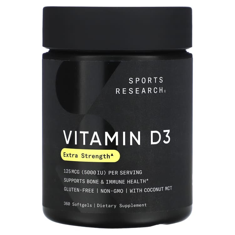Sports Research Vitamin D3 5000 Iu With Coconut Mct Oil