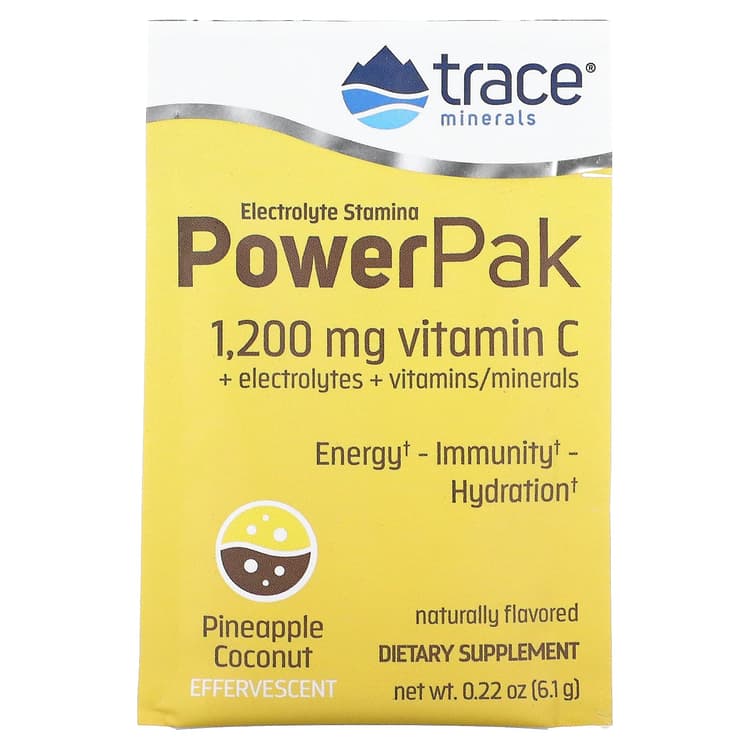 Trace Minerals Electrolyte Stamina Powerpak Pineapple Coconut Effervescent