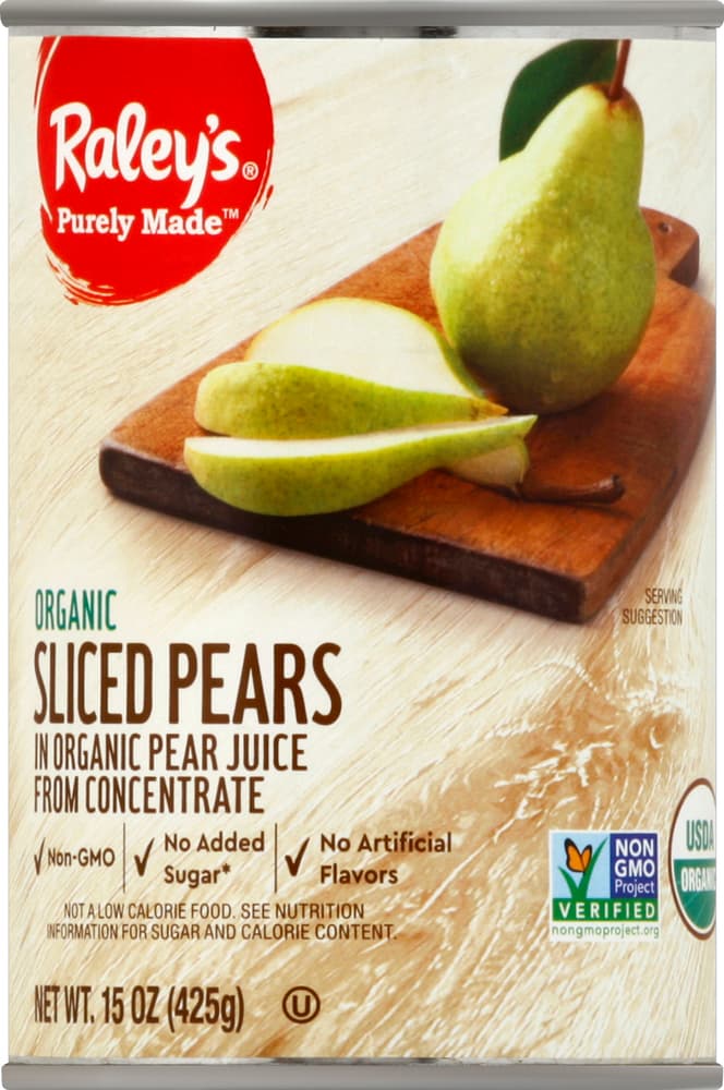 Raley'S Purely Made Organic Sliced Pears In Pear Juice