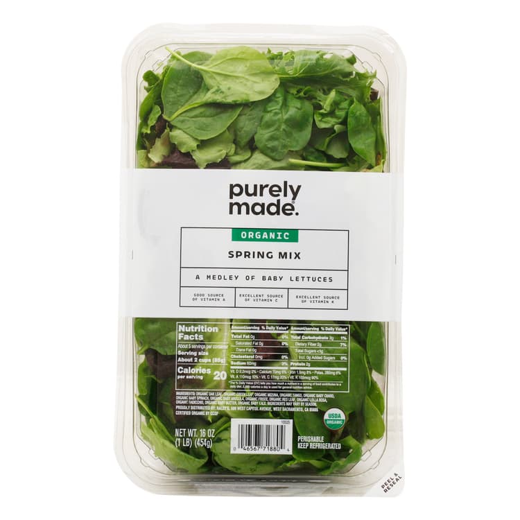 Raley'S Spring Mix, Organic, Triple Washed