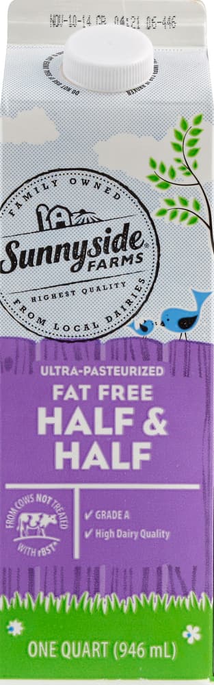 Sunnyside Farms Half & Half, Fat Free