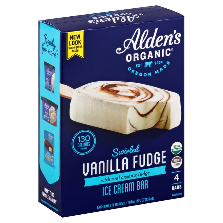 Aldens Organic Vanilla Fudge Ice Cream Bar