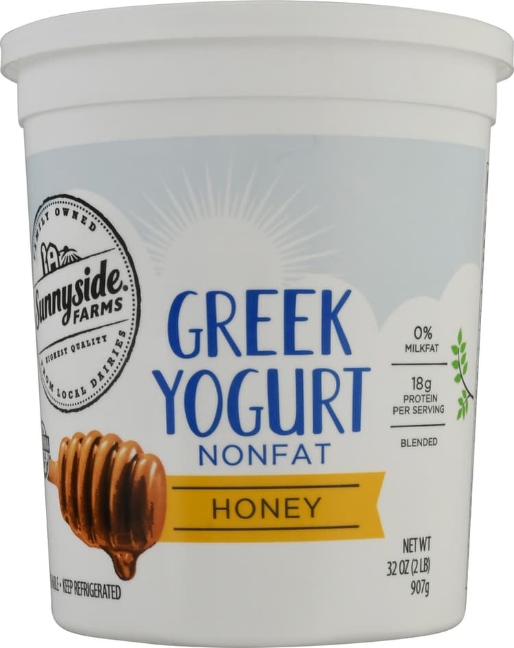 Sunnyside Farms Yogurt, Greek, Nonfat, Honey, Blended