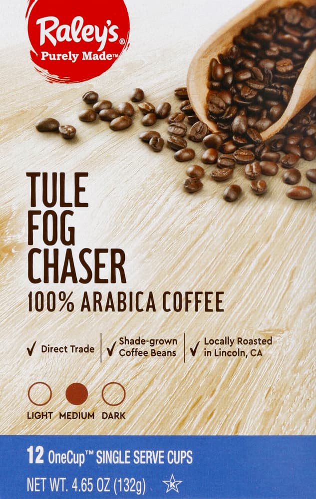 Raley'S Purely Made Tule Fog Chaser 100% Arabica Medium Roast Onecup Coffee