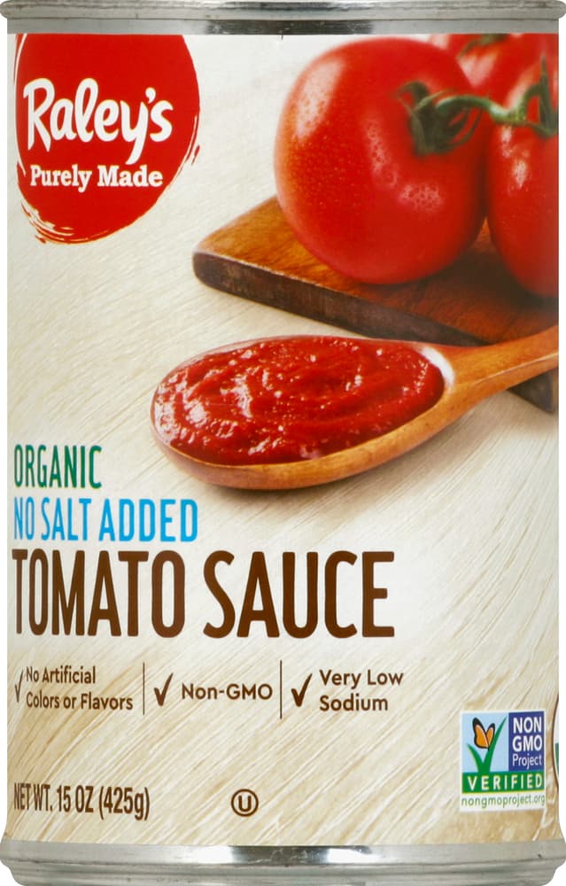 Raley'S Purely Made Organic No Salt Added Tomato Sauce