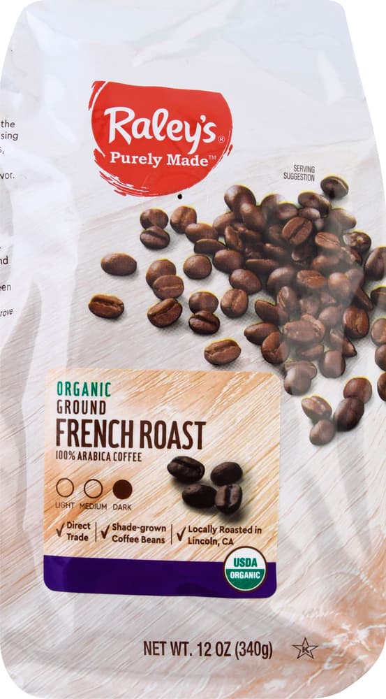 Raley'S Purely Made Organic 100% Arabica French Dark Roast Ground Coffee