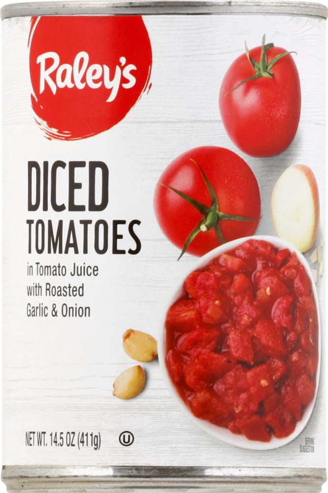 Raley'S Diced Tomatoes In Tomato Juice With Roasted Garlic & Onion