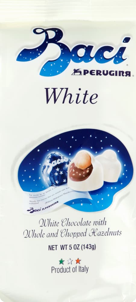 Perugina Baci White Chocolate, With Whole And Chopped Hazelnuts