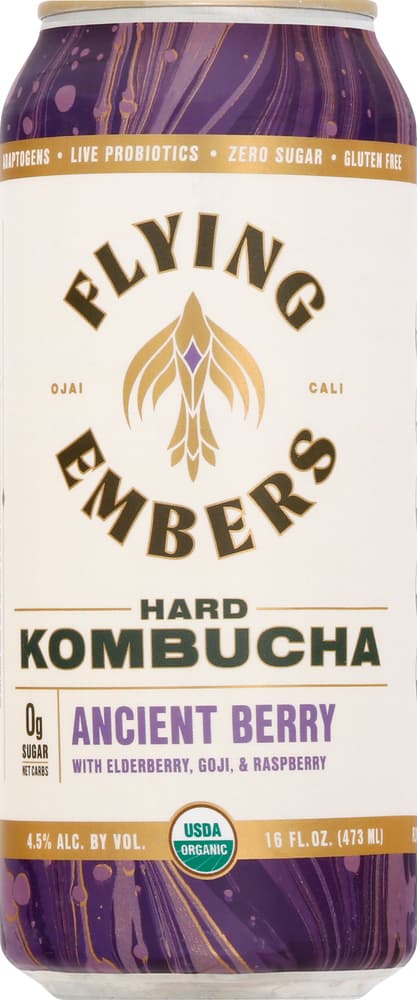 Flying Embers Hard Kombucha, Ancient Berry