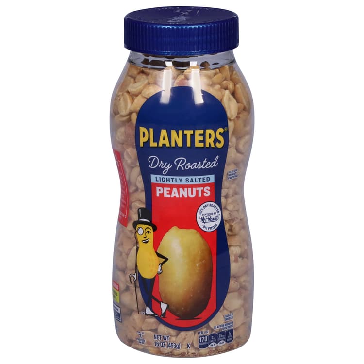Planters Dry Roasted Peanuts, Lightly Salted