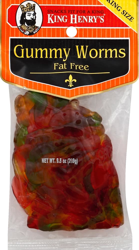 King Henrys Gummy Worms, Fat Free, King Size