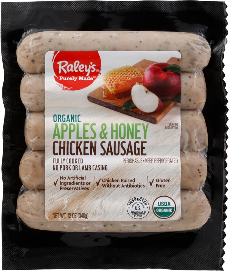 Raley'S Purely Made Organic Apples & Honey Chicken Sausage