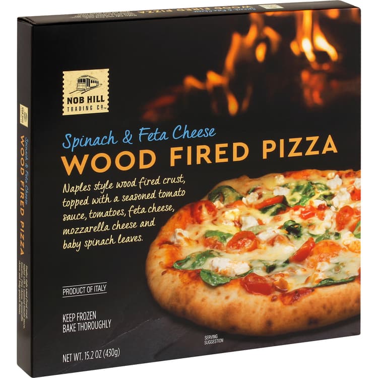 Nob Hill Trading Co.  Spinach & Feta Cheese Wood Fired Pizza