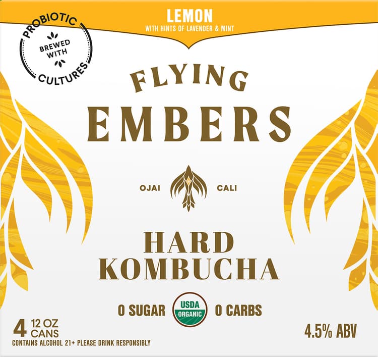 Flying Embers Hard Kombucha Lemon Orchard