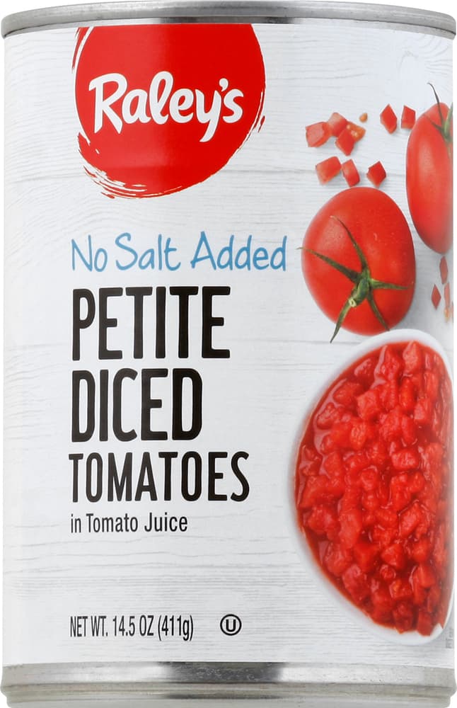 Raley'S Petite Diced Tomatoes In Tomato Juice, No Salt Added