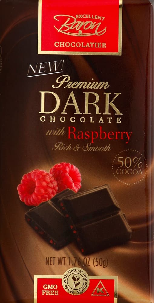 Excellent Baron Dark Chocolate, Premium, With Raspberry