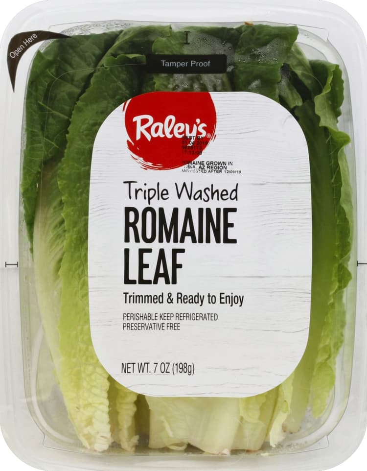 Raley'S Romaine Leaf, Triple Washed