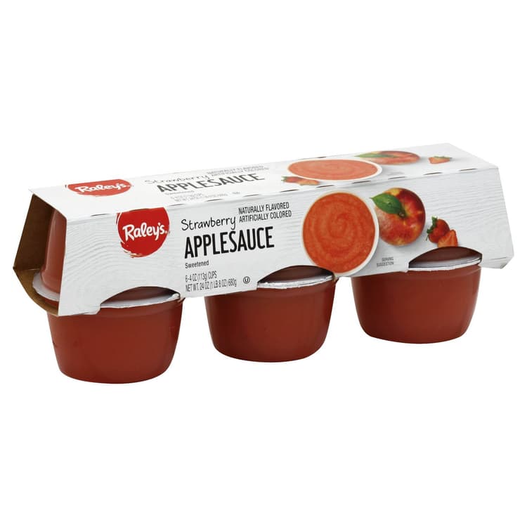 Raley'S Sweetened Strawberry Applesauce