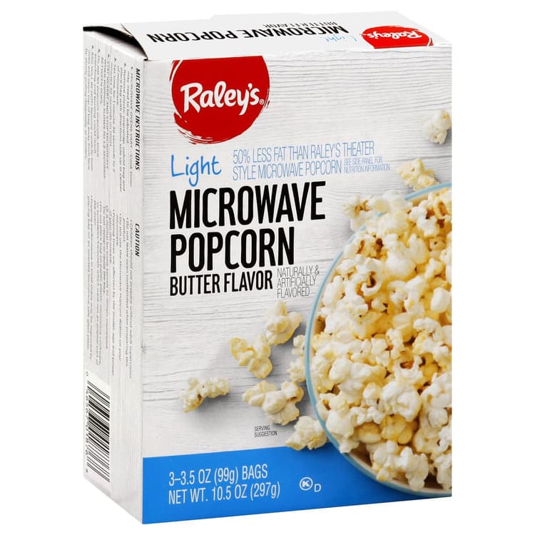 Raley'S Popcorn, Microwave, Butter, Light