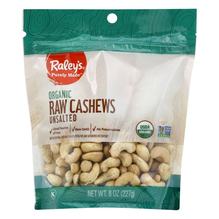 Raley'S Purely Made Organic Unsalted Raw Cashews