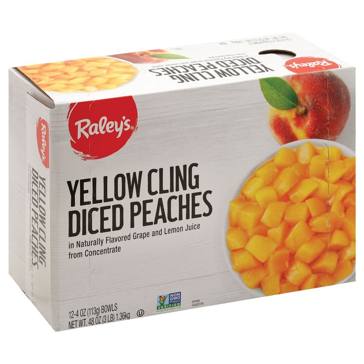 Raley'S Yellow Cling Diced Peaches In Grape And Lemon Juice