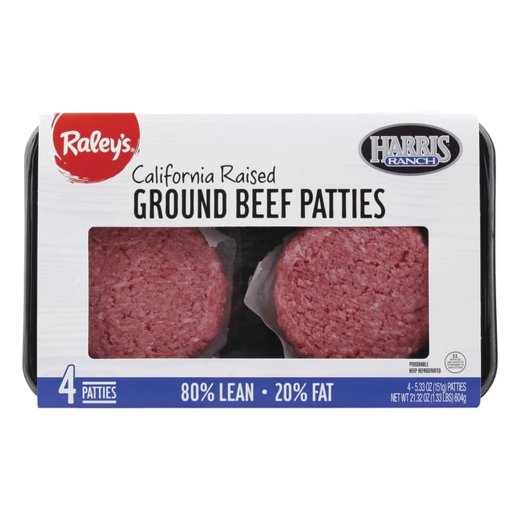 Raley'S Beef Patties, Ground, California Raised