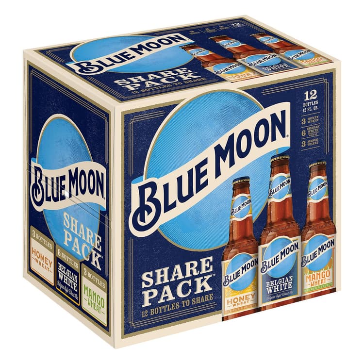 Blue Moon Ale Beer Variety Pack, Share Pack,. Oz. Bottles, 5.4-5.6% Abv
