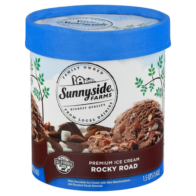 Sunnyside Farms Ice Cream, Premium, Rocky Road