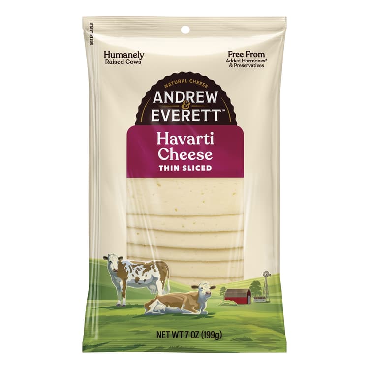 Andrew & Everett Cheese, Thin Sliced, Havarti