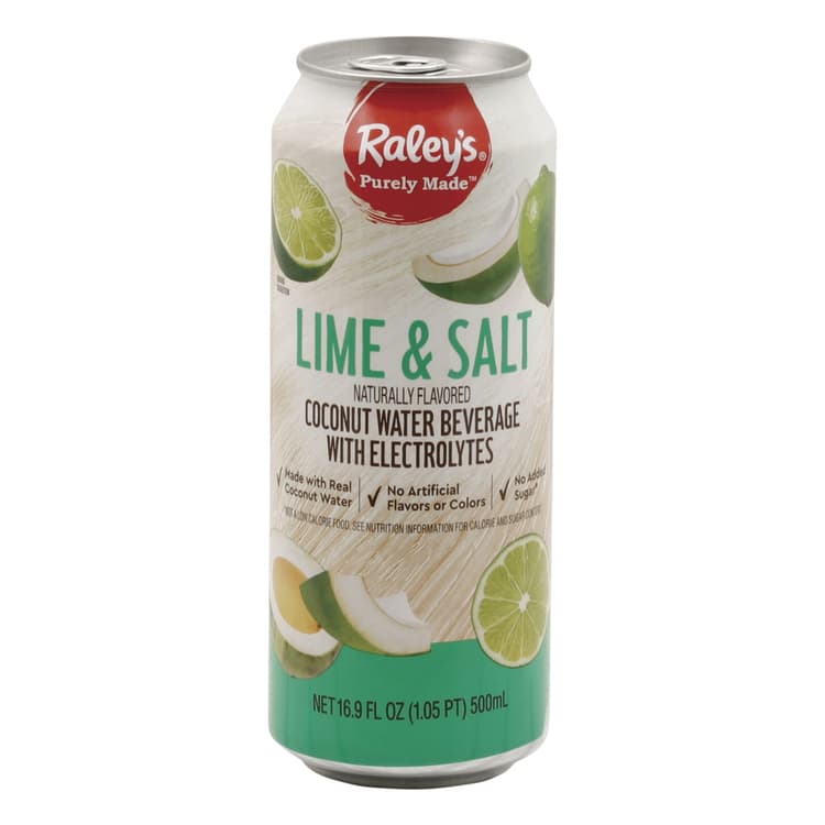 Raley'S Purely Made Coconut Water Beverage, With Electrolytes, Lime & Salt