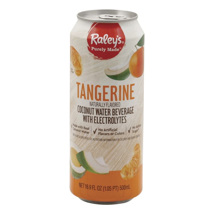 Raley'S Purely Made Coconut Water Beverage, With Electrolytes, Tangerine