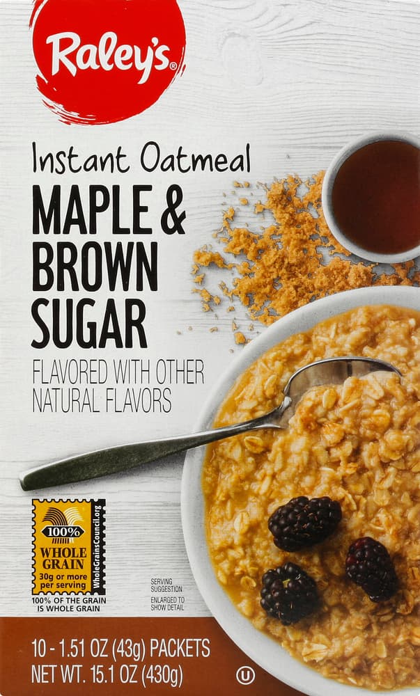 Raley'S Instant Oatmeal Maple And Brown Sugar