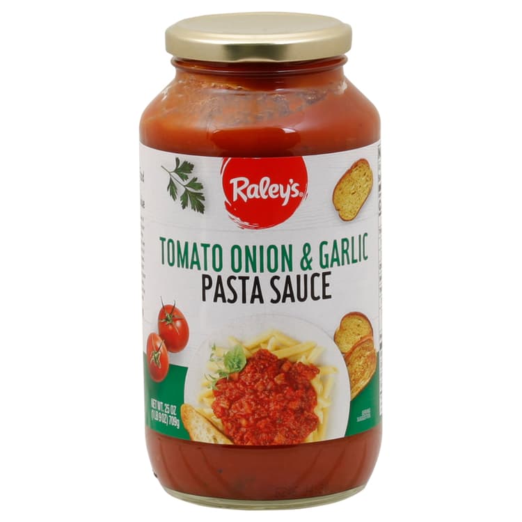 Raley'S Pasta Sauce, Tomato, Onion & Garlic