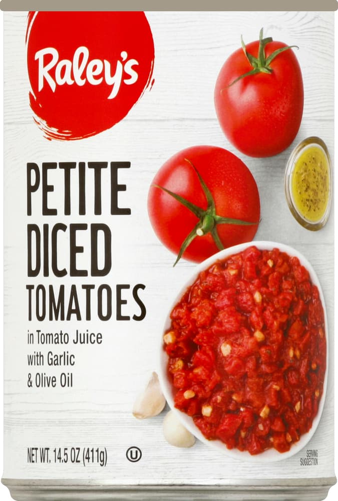 Raley'S Petite Diced Tomatoes In Tomato Juice With Garlic & Olive Oil