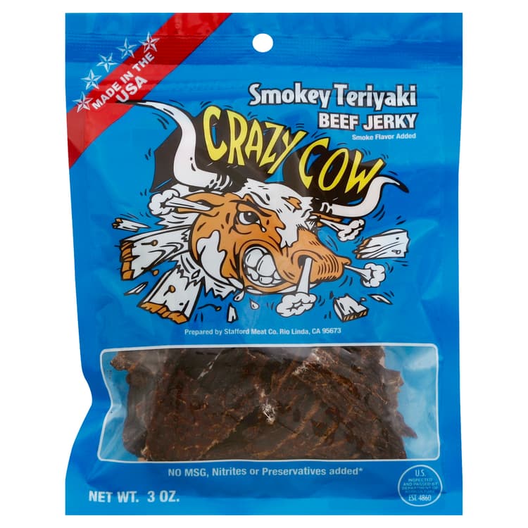Crazy Cow Beef Jerky, Smokey Teriyaki