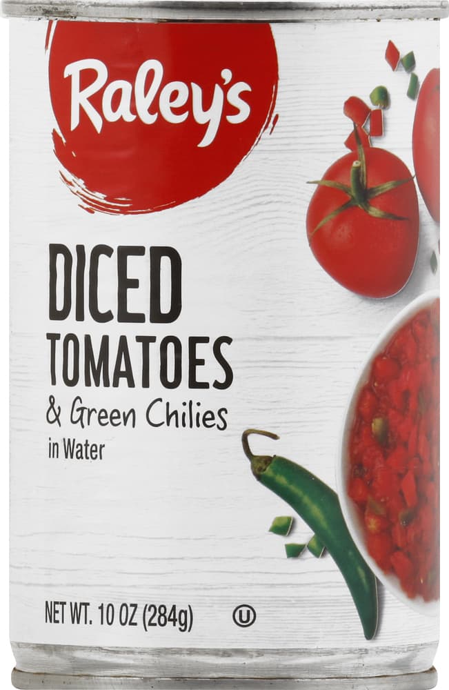 Raley'S Diced Tomatoes & Green Chilies In Water