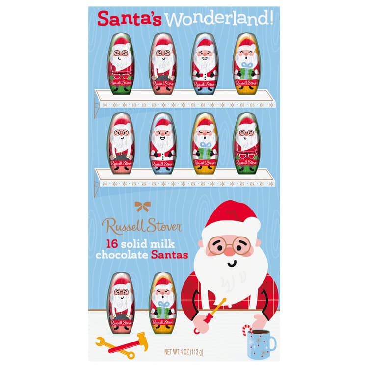 Russell Stover Milk Chocolate, Solid, Santas