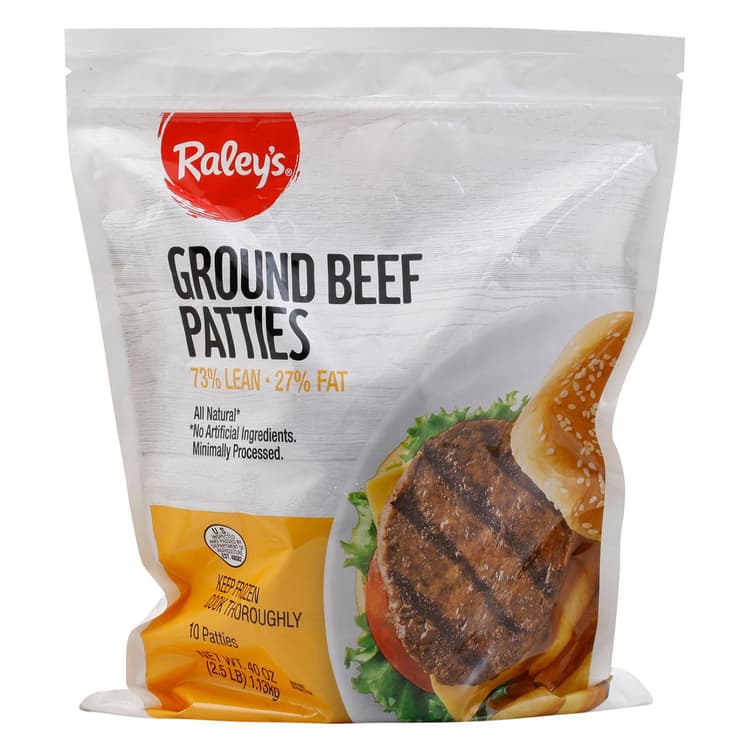 Raley'S Ground Beef Patties 73% Lean, 27% Fat